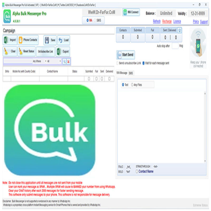 Alpha Bulk Messenger Pro